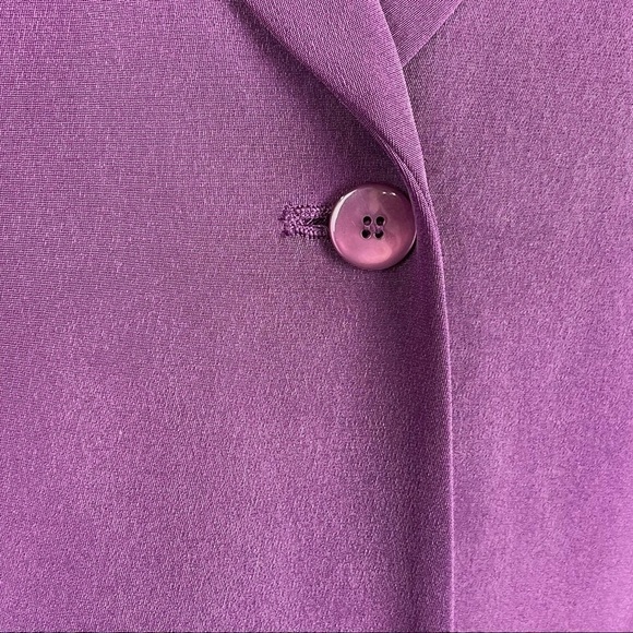 TALBOTS 90'S PURPLE SILK 3 BUTTON NOTCH COLLAR BLAZER JACKET - Picture 11 of 16